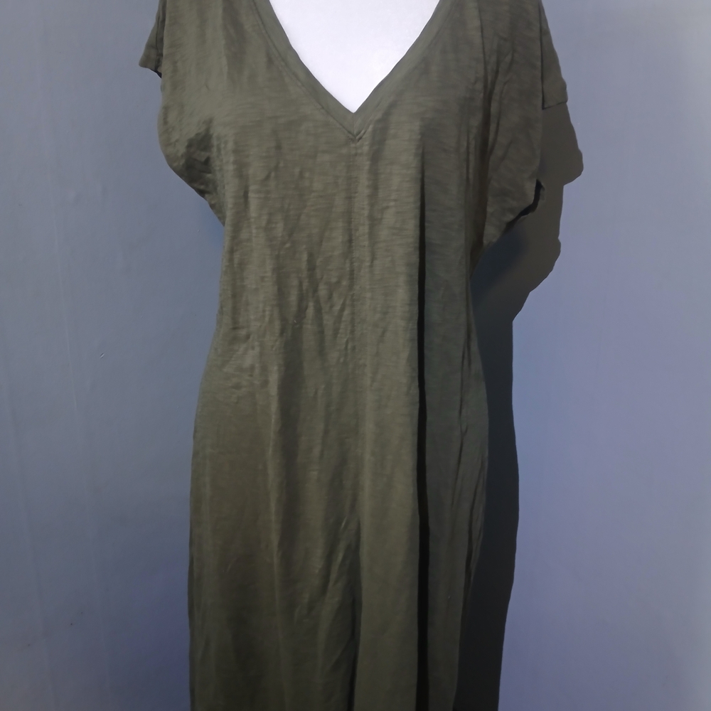 Universal Thread Olive Green Short‑Sleeve Maxi Dress – Size S